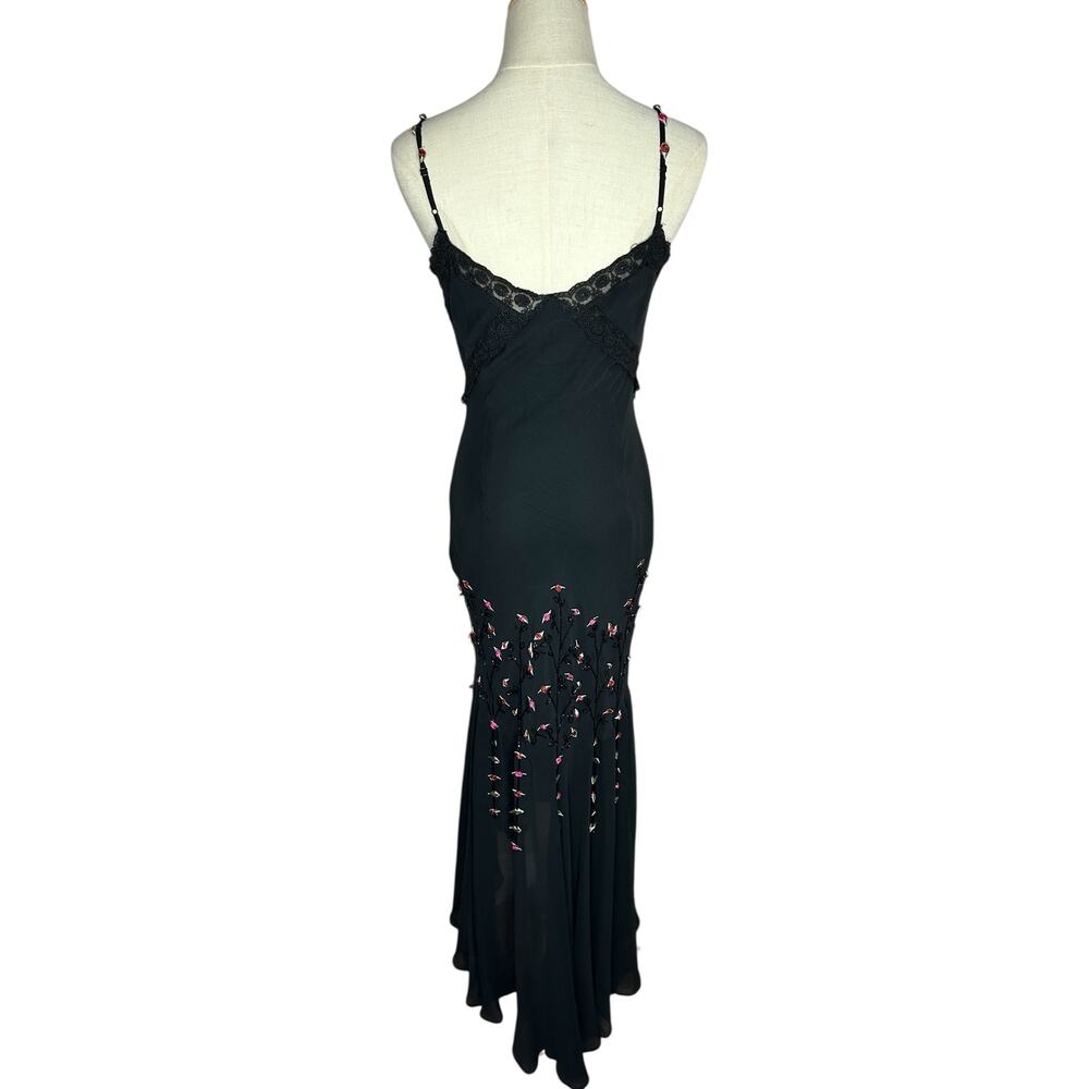 Sue Wong Vintage Nocturne Silk Chiffon Lace Embellished Whimsigoth Dress Size 4 - Picture 7 of 12
